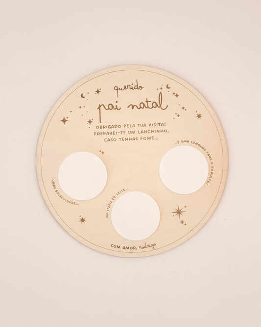 Peça decorativa infantil para agradecer ao Pai Natal na véspera de Natal.