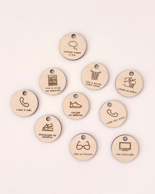 Cartões de tarefas extra para o Quadro Smiles, ideais para personalizar a rotina das crianças.