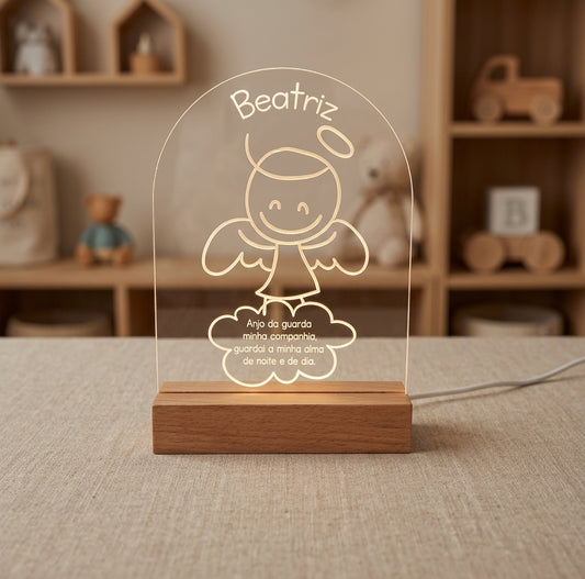Luz de Presença Personalizada - Anjinho da Guarda