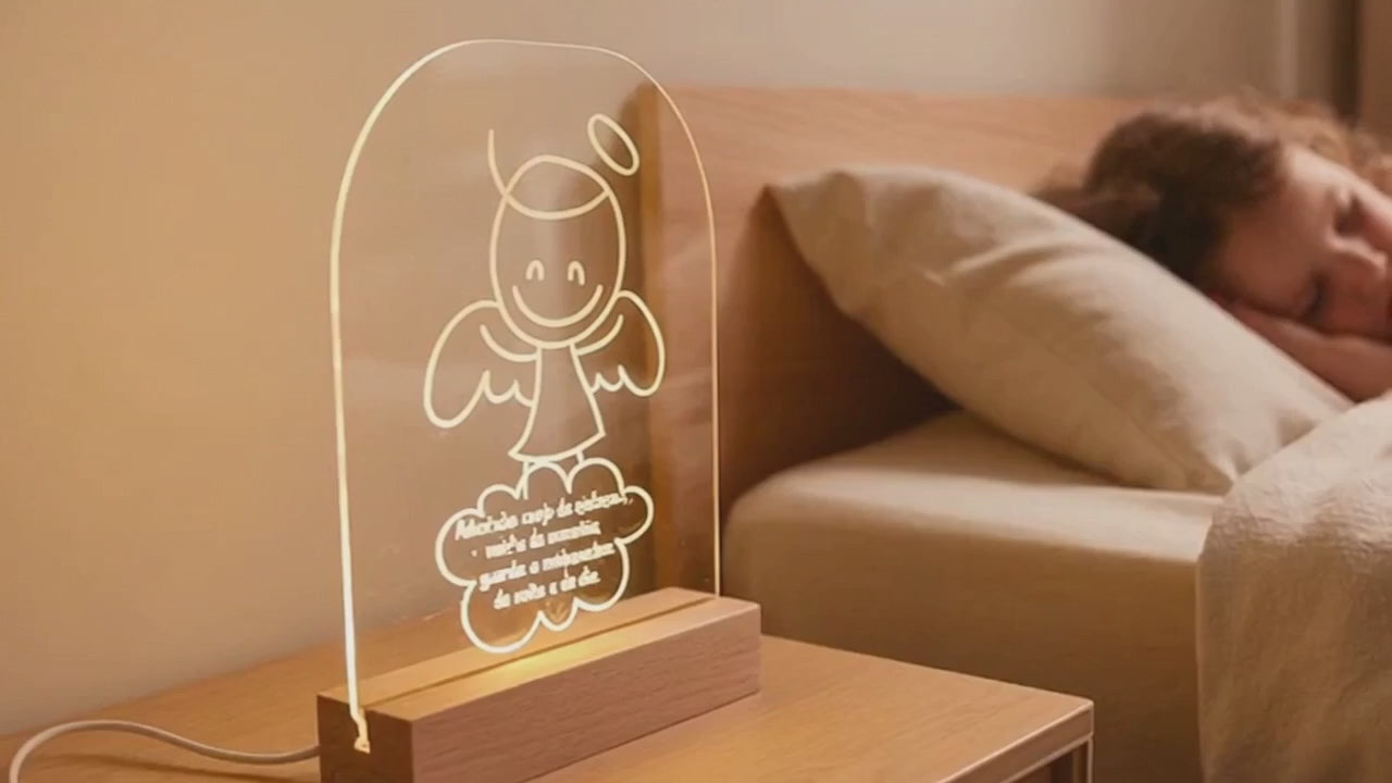 Luz de Presença Personalizada - Anjinho da Guarda