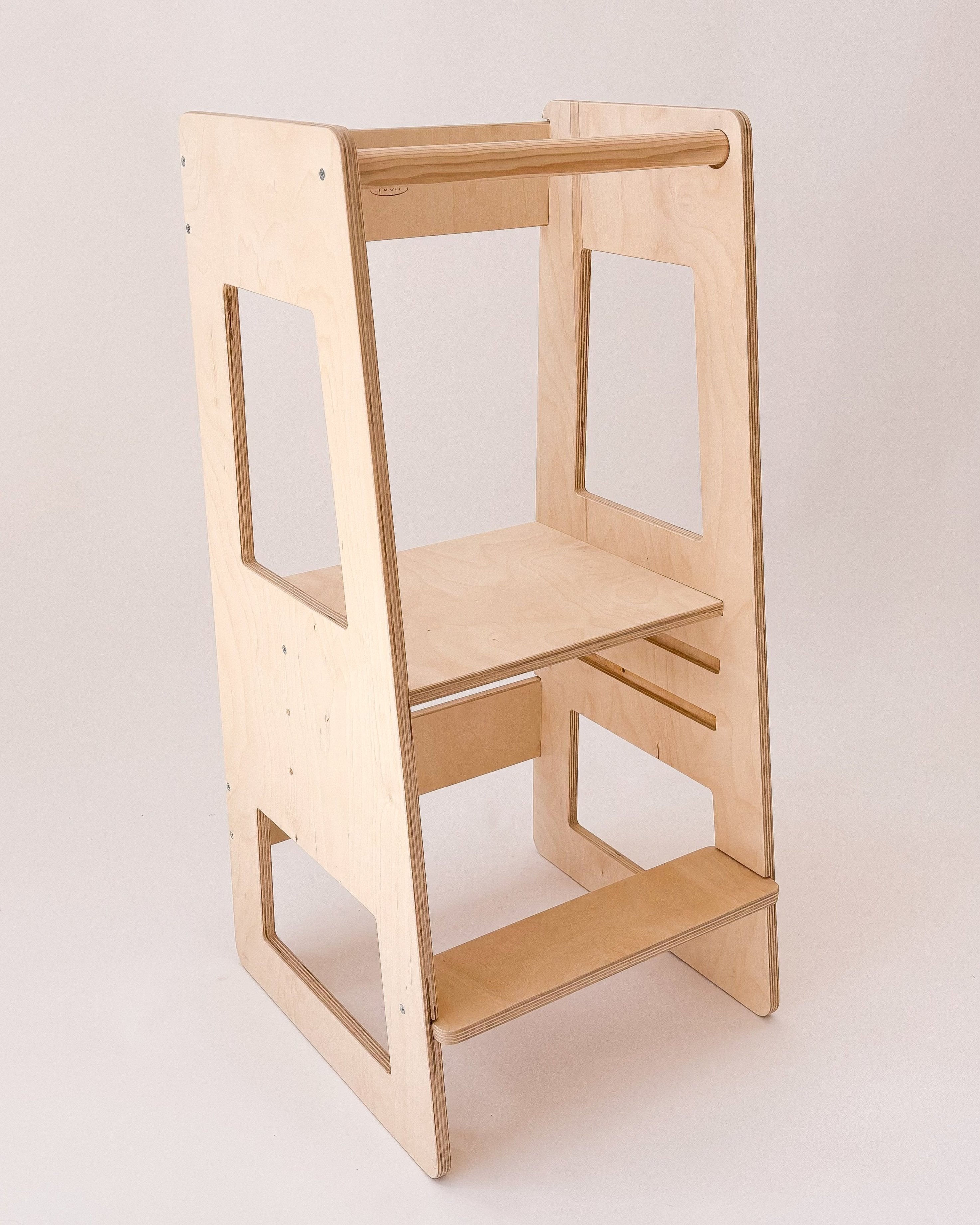 Torre de aprendizagem com 3 níveis ajustáveis, brinquedo educativo para autonomia infantil